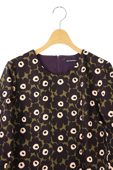 中古 マリメッコ Marimekko ワンピース 膝丈 長袖 総柄 36 紫 ベージュ Hh Os レディースの通販はau Pay マーケット ブランド古着のベクトル