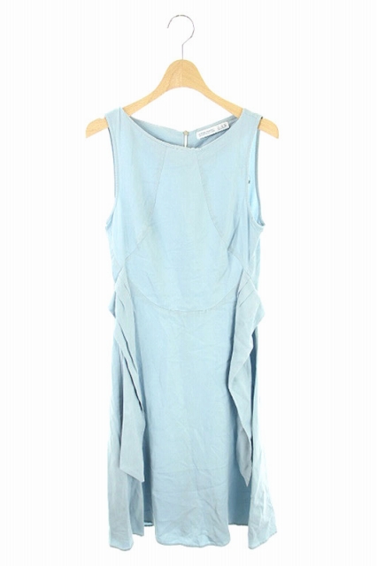 中古 ザラ ベーシック Zara Basic ワンピース ひざ丈 ノースリーブ リボン Xs 水色 Ys Os レディースの通販はau Pay マーケット ブランド古着のベクトル