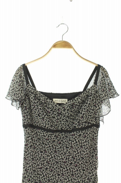 中古 プライベートレーベル Private Label ワンピース ひざ丈 キャミ フリル 総柄 ティアード M 黒 レディースの通販はau Pay マーケット ブランド古着のベクトル