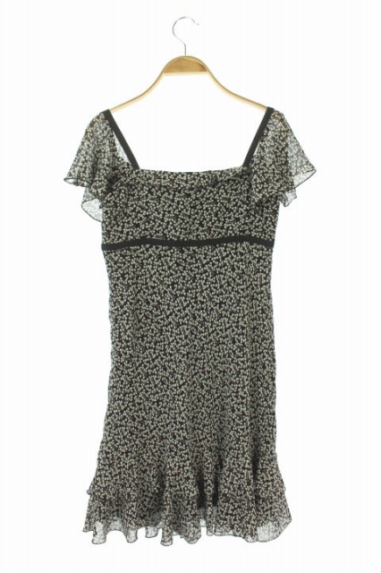 中古 プライベートレーベル Private Label ワンピース ひざ丈 キャミ フリル 総柄 ティアード M 黒 レディースの通販はau Pay マーケット ブランド古着のベクトル