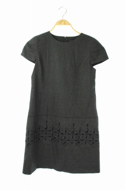 中古 フォクシー Foxey ワンピース 半袖 台形 ミニ 40 チャコールグレー Os レディースの通販はau Pay マーケット ブランド古着のベクトル