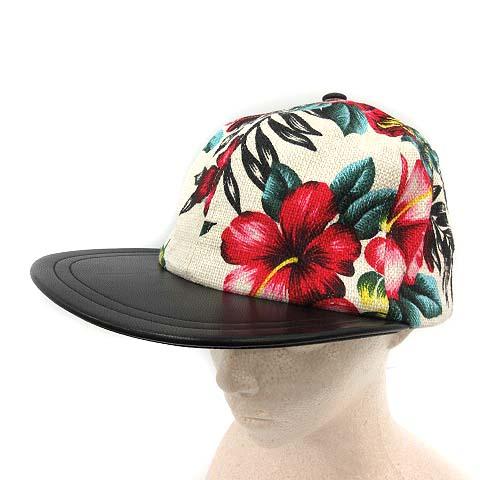 中古 ユージニアキム Eugenia Kim キャップ 帽子 花柄 レザー 切替 リネン混 アイボリー ブラック 黒 レディースの通販はau Pay マーケット ブランド古着のベクトル