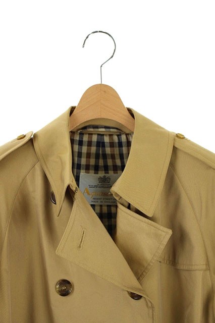 中古 アクアスキュータム Aquascutum トレンチコート ロング ベルト