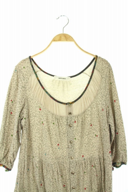 中古 スーパーハッカ Super Hakka ワンピース 総柄 ミニ 七分袖 ベージュ Kn Os レディースの通販はau Pay マーケット ブランド古着のベクトル