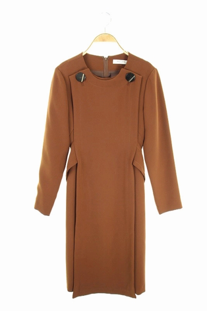 中古 アドーア Adore ワンピース スプリングジョーゼット 長袖 フレア ロング ベルト 38 茶 Os レディースの通販はau Pay マーケット ブランド古着のベクトル