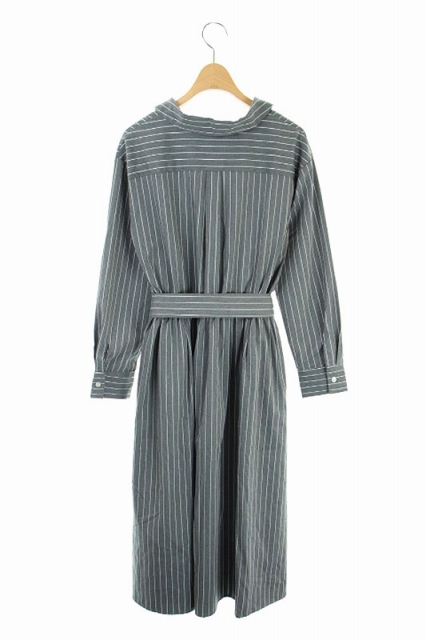 中古 オペークドットクリップ Opaque Clip ワンピース シャツ ストライプ柄 ミモレ丈 ロング 38 グレー レディースの通販はau Wowma ブランド古着のベクトル