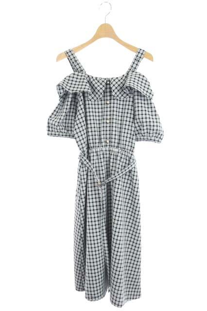 中古 マジェスティックレゴン ワンピース ロング チェック オフショルダー M 黒 白 Hk Os レディースの通販はau Pay マーケット ブランド古着のベクトル