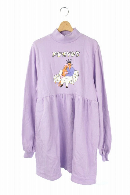 中古 プニュズ Punyus 18aw ハイネックスウェットワンピース ひざ丈 プリント 長袖 1 紫 Ys Os Sh レディースの通販はau Pay マーケット ブランド古着のベクトル