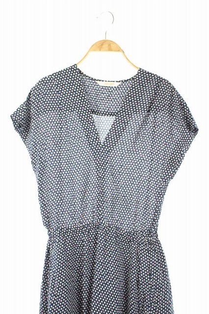 中古 ソレイアード Souleiado レーヨンプリント Vネックワンピース ロング 半袖 総柄 36 紺 白 Hh レディースの通販はau Pay マーケット ブランド古着のベクトル