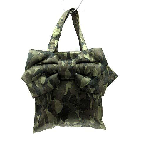 中古 ミュゲ Muguet バッグ トート ハンド 迷彩 カモフラ リボン カーキ Yi42 レディースの通販はau Pay マーケット ブランド古着のベクトル