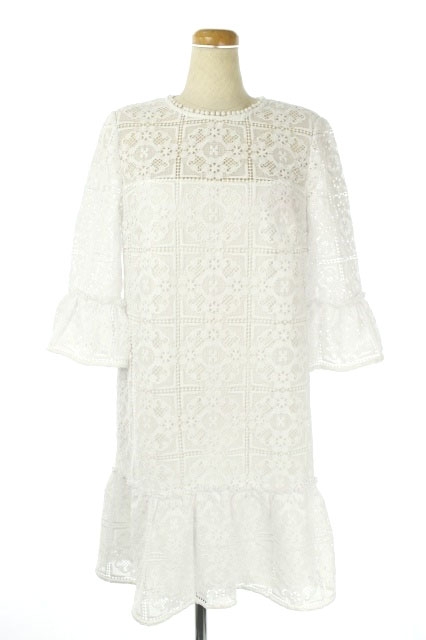 中古 ケイトスペード Kate Spade カットワークワンピース ひざ丈 七分袖 0 白 Oumu0929 Kn Os レディースの通販はau Pay マーケット ブランド古着のベクトル