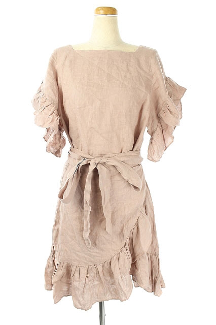 中古 スナイデル Snidel 18ss スクエアネックフリル腰ひも付きリネンワンピース ミニ 半袖 1 ピンク レディースの通販はau Pay マーケット ブランド古着のベクトル