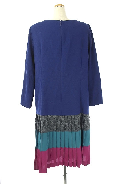 中古 ダイアグラム Diagram ワンピース 膝丈 長袖 切替プリーツレース 38 青 ピンク グレー 緑 Os レディースの通販はau Pay マーケット ブランド古着のベクトル