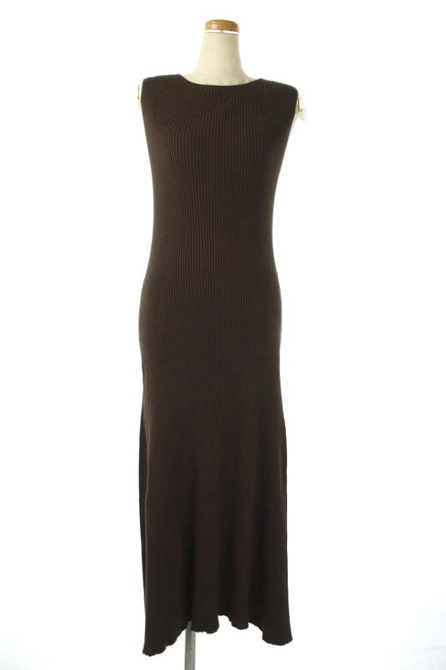 中古 ミラオーウェン Mila Owen 19ss ニットワンピース ロング バックvネック ノースリーブ 0 茶 Hh Os の通販はau Pay マーケット ブランド古着のベクトル