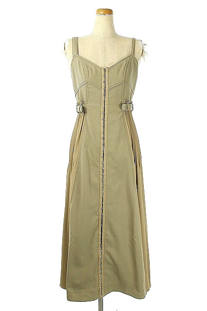 中古 Mystrada ss サイドプリーツコルセットワンピース キャミソール ロング 36 ライトカーキ ベージュ Hk Osの通販はau Pay マーケット ブランド古着のベクトル