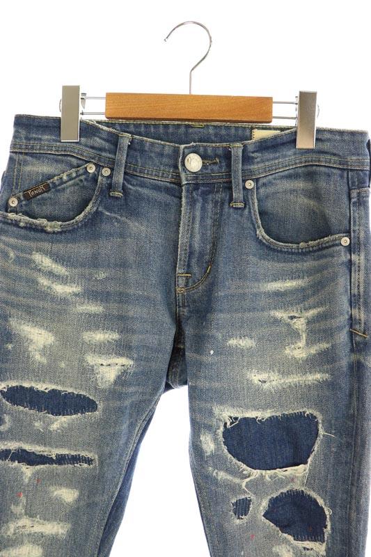 中古 ヤヌーク Yanuk Michel クラッシュデニム パンツ ジーンズ スリム ダメージ加工 28 青 Sh メンズの通販はau Pay マーケット ブランド古着のベクトル