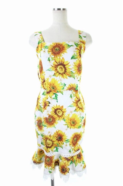 中古 エミリアウィズ Emiriawiz ノースリーブひまわりレースワンピース マーメイド 膝丈 S 白 黄色 レディースの通販はau Pay マーケット ブランド古着のベクトル