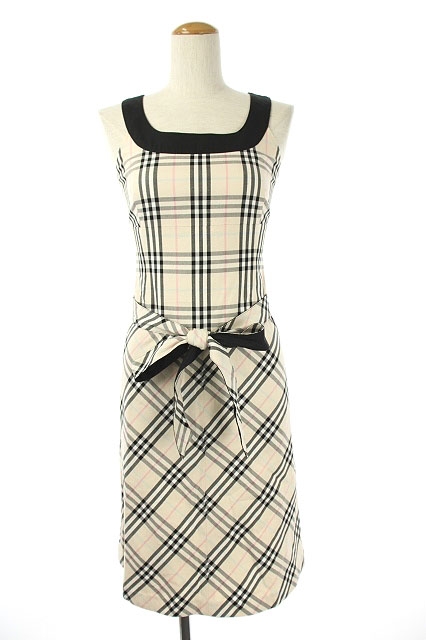 中古 バーバリーブルーレーベル Burberry Blue Label ノバチェック ワンピース 膝丈 36 ライトベージュ 黒 の通販はau Pay マーケット ブランド古着のベクトル