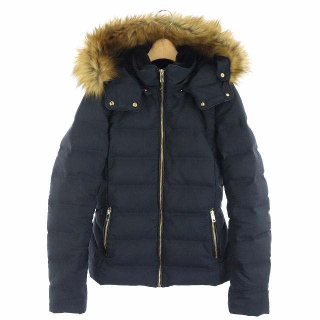 中古 ザラ Zara ジップアップダウンジャケット アウター フード フェイクファー S 紺 黒 キャメル Df Os の通販はau Pay マーケット ブランド古着のベクトル