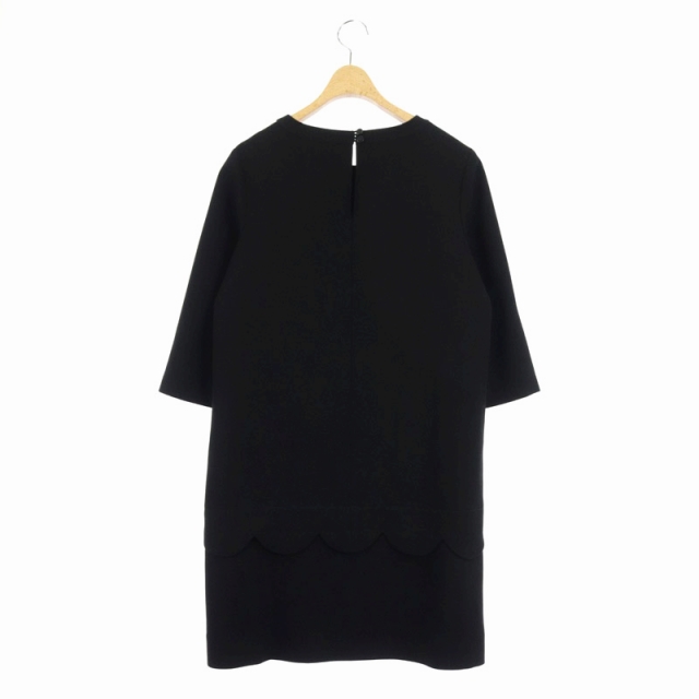 中古 ケイトスペード Kate Spade スカラップ ワンピース コクーン ひざ丈 七分袖 2 黒 ブラック Njmu4581の通販はau Pay マーケット ブランド古着のベクトル