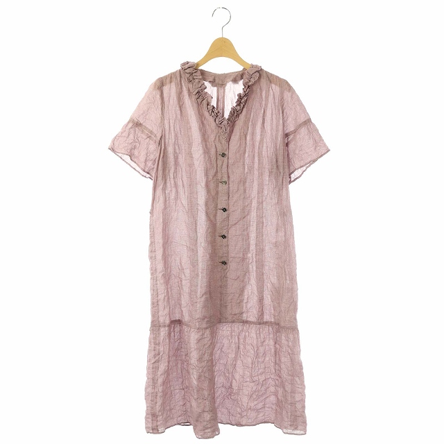 中古 レリアン Leilian 首元フリル 半袖ワンピース フレア ロング 総柄 大きいサイズ 13 ボルドー 白 Hs Osの通販はau Pay マーケット ブランド古着のベクトル