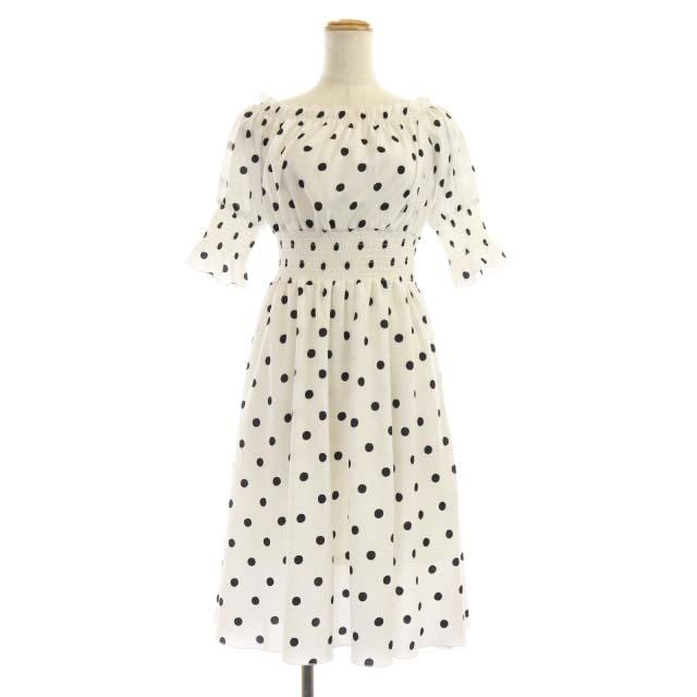 中古 ダズリン ドットオフショルワンピース ひざ丈 水玉 シャーリング F 白 黒 ホワイト ブラック Os レディースの通販はau Pay マーケット ブランド古着のベクトル