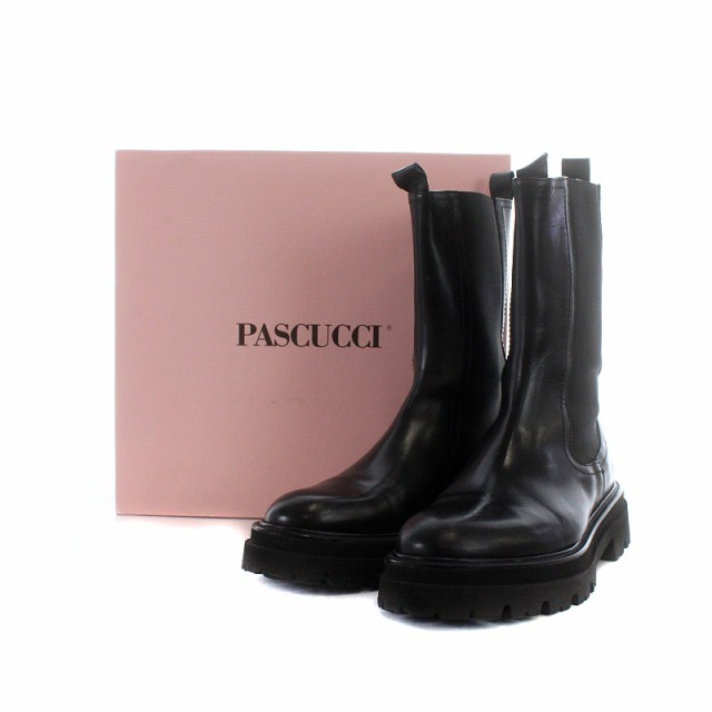 中古】パスクッチ PASCUCCI サイドゴアブーツ ショートブーツ レザー ...