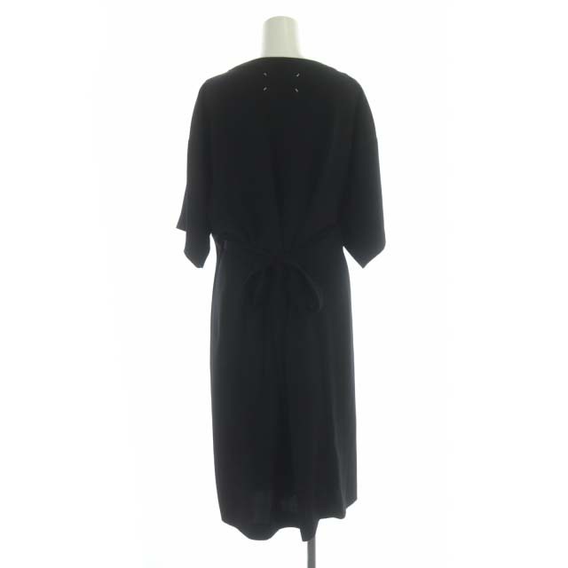 【中古】未使用品 マルタンマルジェラ 1 20SS Drape Front Dress ワンピース ロング ミモレ丈 半袖 リボン 38 黒｜au  PAY マーケット