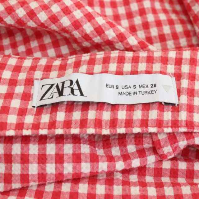 中古】ザラ ZARA ギンガムチェック スリット スカート タイト ロング S