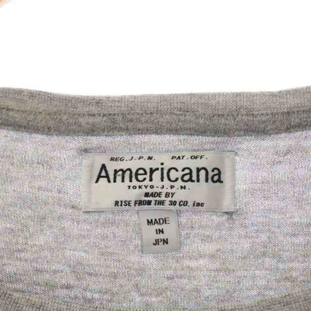 中古】アメリカーナ AMERICANA Tシャツ カットソー ロゴ 七分袖 グレー