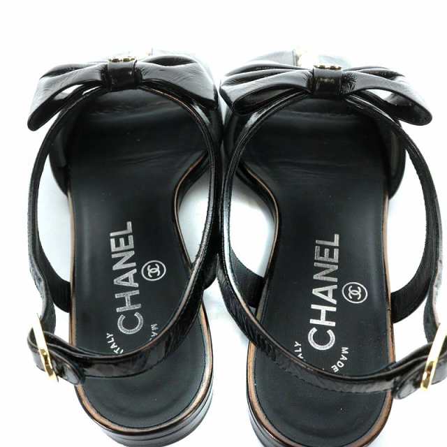 シャネル CHANEL ココマーク サンダル パール 35 22cm 黒 choicemedpgh.com