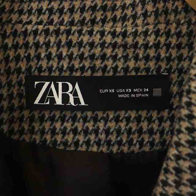 中古】ザラ ZARA 千鳥格子 チェスターコート アウター ロング XS