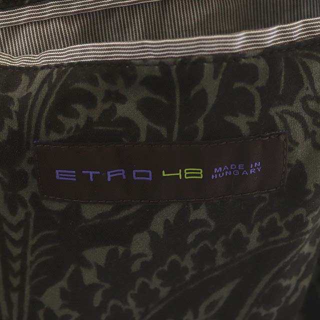 中古】エトロ ETRO レザー切替M-65 ミリタリージャケット ステンカラー