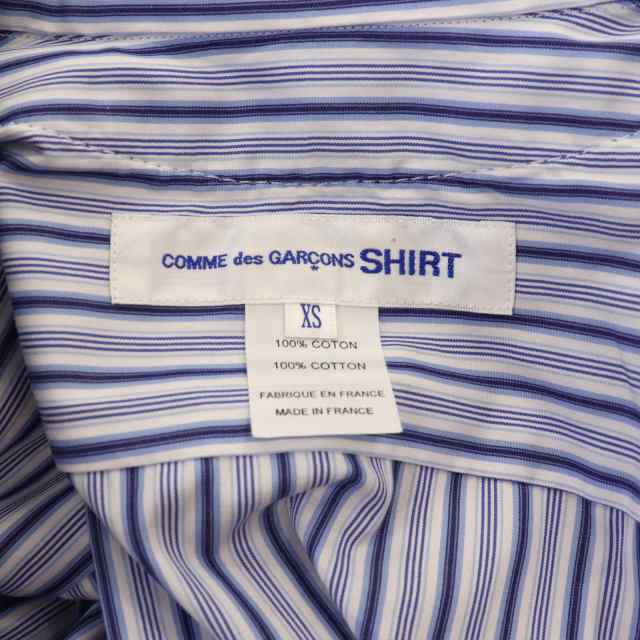 コムデギャルソン紺ストライプcottonシャツXS シャツ | filmekimi.iksv.org