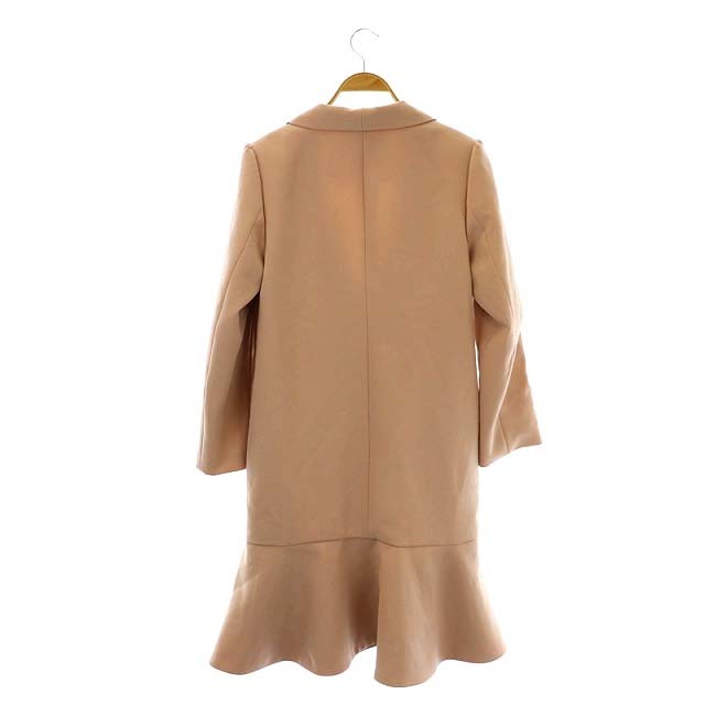 【中古】ボーダーズアットバルコニー 21AW RUFFLED HEM COAT ラッフル ヘムコート ショールカラー 1B 38 ピンク｜au PAY  マーケット