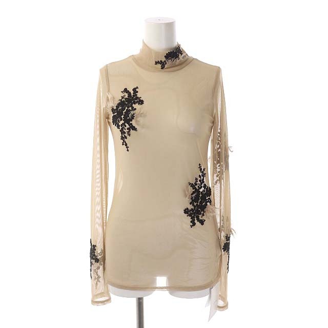 AMERI UND FUR EMBROIDERY SKIN TOP ベージュ新品 トップス Tシャツ