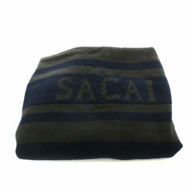 新品 sacai 紺 ネイビー 編み込み ニット ワンピース