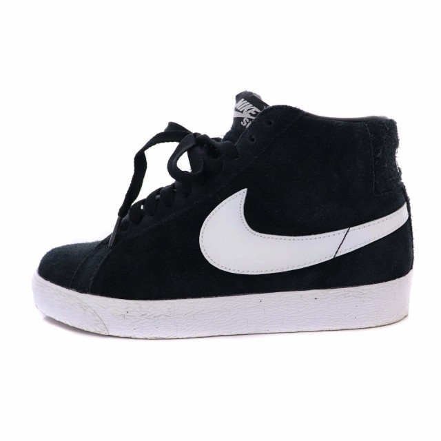 中古】ナイキ NIKE BLAZER SB ハイカットスニーカー 23 黒 ブラック 白