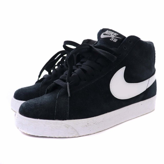 中古】ナイキ NIKE BLAZER SB ハイカットスニーカー 23 黒 ブラック 白