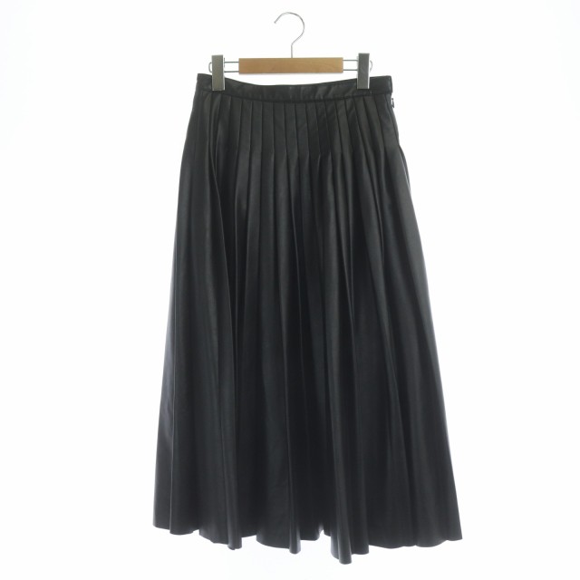 ルシェルブルー LE CIEL BLEU 20AW Faux Leather Pleated Skirt