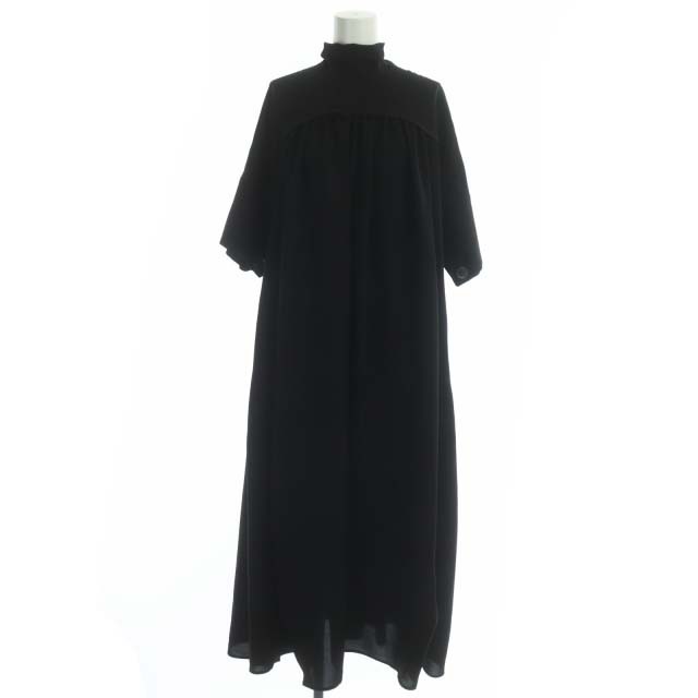 【中古】エンフォルド ENFOLD 22AW PEライトジョーゼット スカーフ NECK DRESS ワンピース ボウタイ 36 黒 ブラック｜au  PAY マーケット