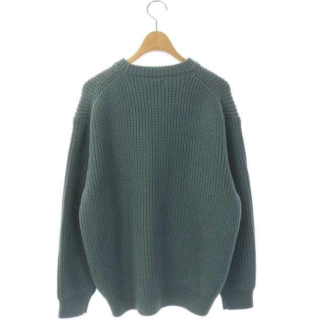 【中古】バトナー BATONER ROKU別注 22AW aze crew neck ニット セーター プルオーバー 長袖 F 緑 グリーン｜au  PAY マーケット