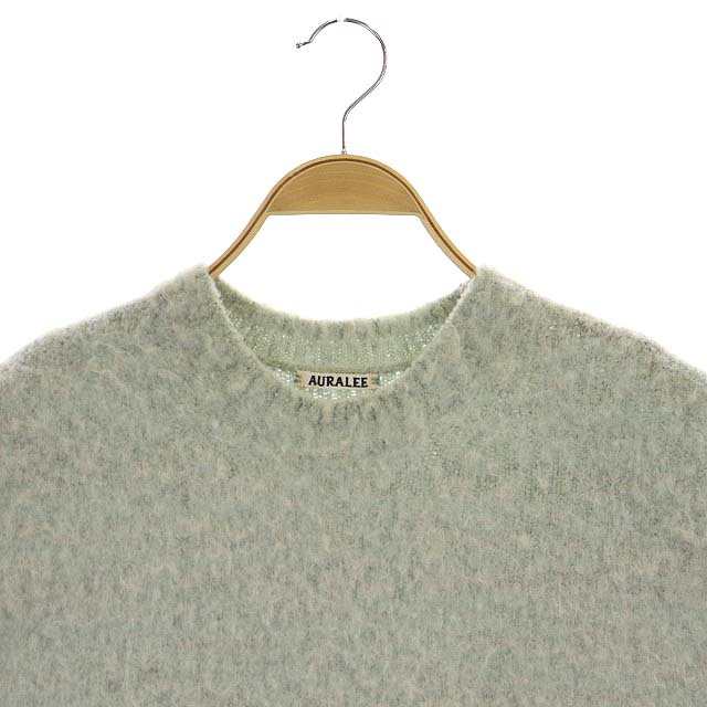 【中古】オーラリー AURALEE WOOL ALPACA FELT KNIT VESTニットベスト プルオーバー アルパカ混 0 ミント｜au  PAY マーケット