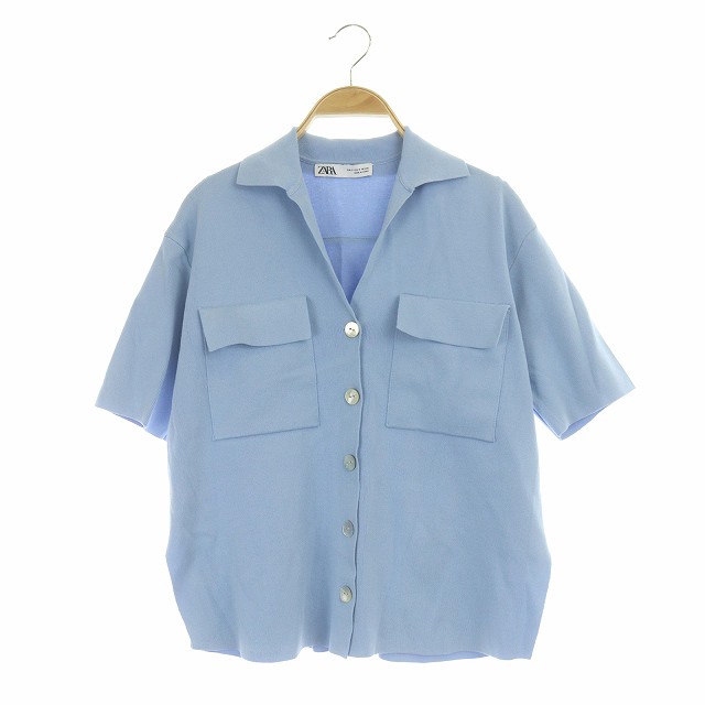 中古】ザラ ZARA ニットシャツ 半袖 ストレッチ S ライトブルー 水色 /AO OS レディースの通販はau PAY マーケット  ブランド古着のベクトル au PAY マーケット－通販サイト