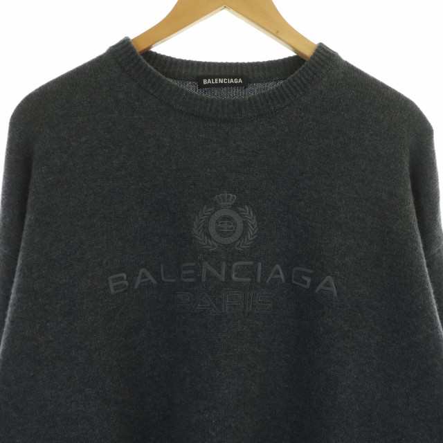 中古】バレンシアガ BALENCIAGA ロゴ刺繍 カシミヤ ニット セーター