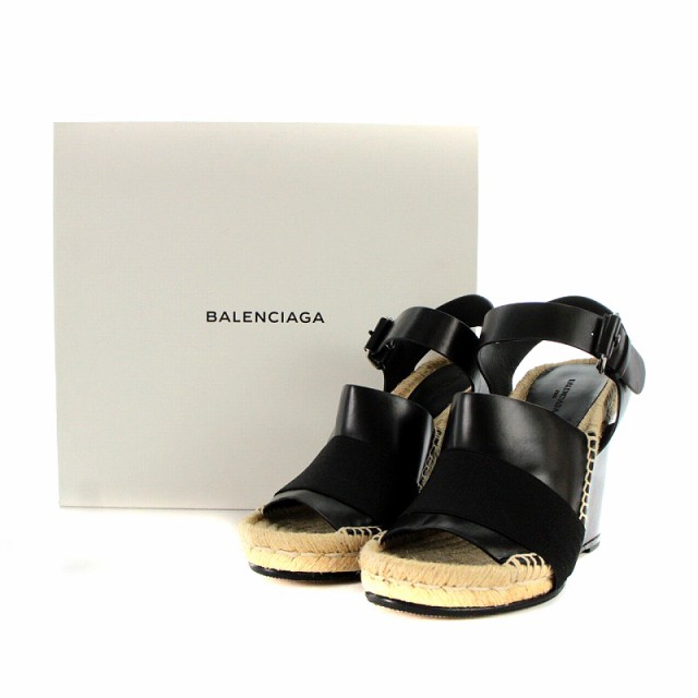 中古】バレンシアガ BALENCIAGA サンダル ウェッジソール レザー 37