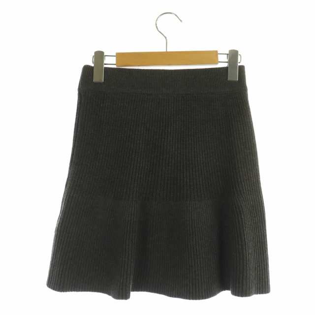 中古】ザラ ZARA ニットスカート フレアスカート ミニ S グレー /DF