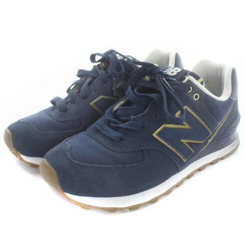 中古】ニューバランス NEW BALANCE WL574SOC スニーカー ロゴ スエード