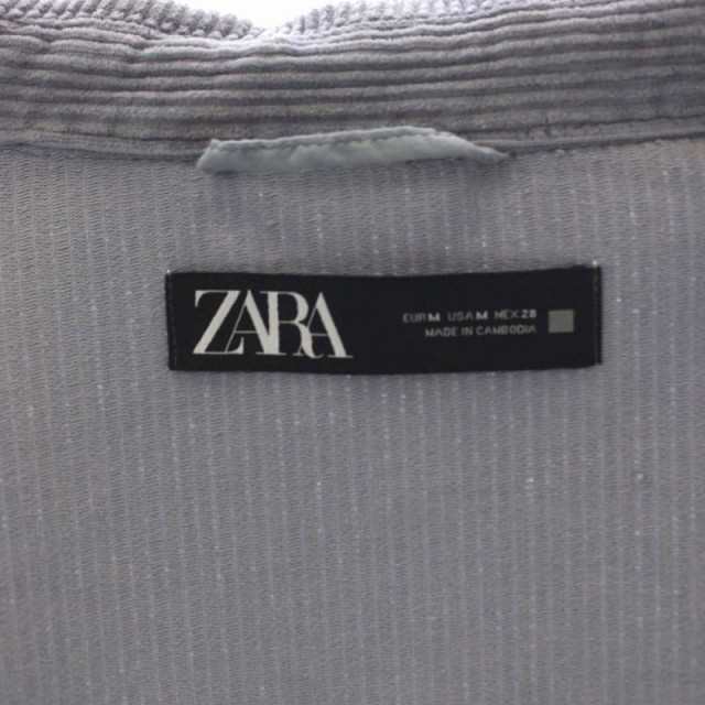 【中古】ザラ ZARA コーデュロイジャケット 薄手 ステンカラー カットオフ コットン M ブルーグレー /DO ■OS｜au PAY マーケット