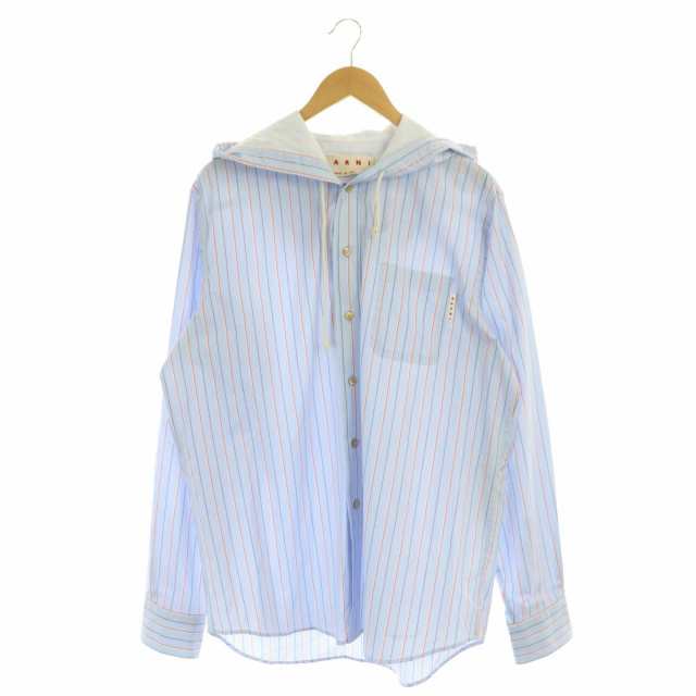 中古】未使用品 マルニ 23SS LONG SLEEVED HOODED OVERSHIRT オーバー ...